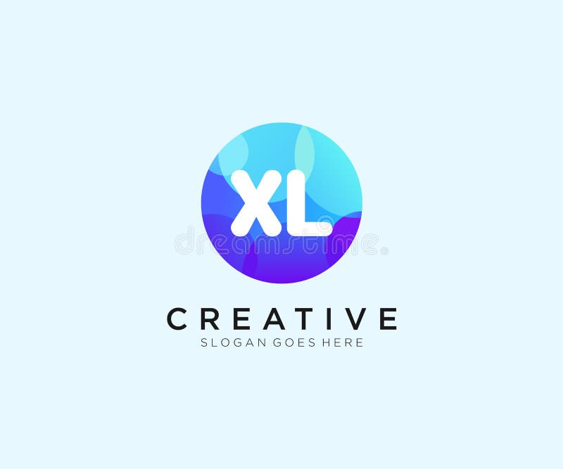 XL initial logo With Colorful Circle template vector vector illustration