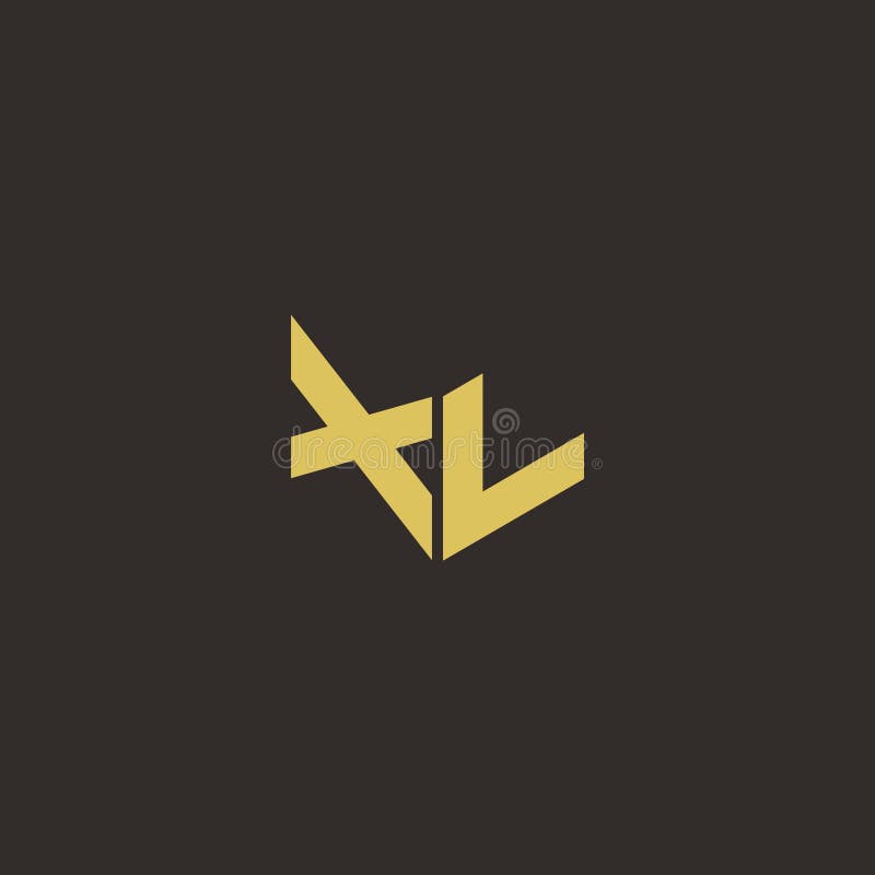 XL Logo Letter Initial Logo Designs Template with Gold and Black