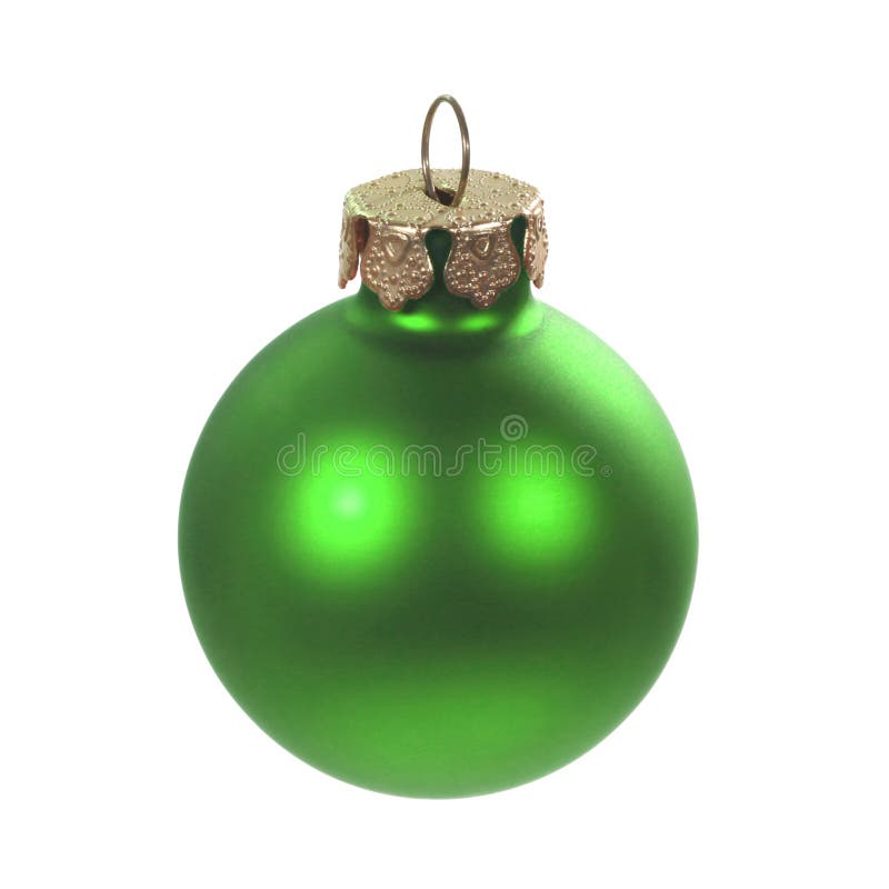 Vereinzelt grüne Weihnachten Lampe auf weißem hintergrund.