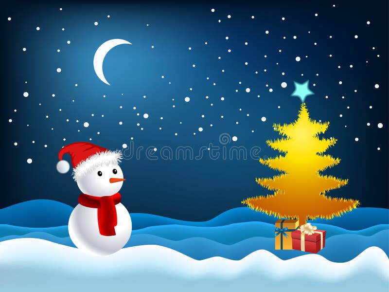 xmas för illustrationsnowmantree vektor illustrationer xmas för illustrationsnowmantree vektor illustrationer