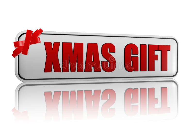 Xmas gift banner with ribbon