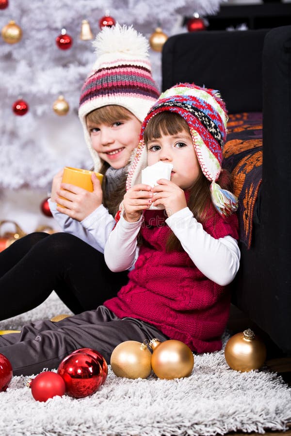 Xmas girl stock image. Image of childhood, surprise, gift 22503123