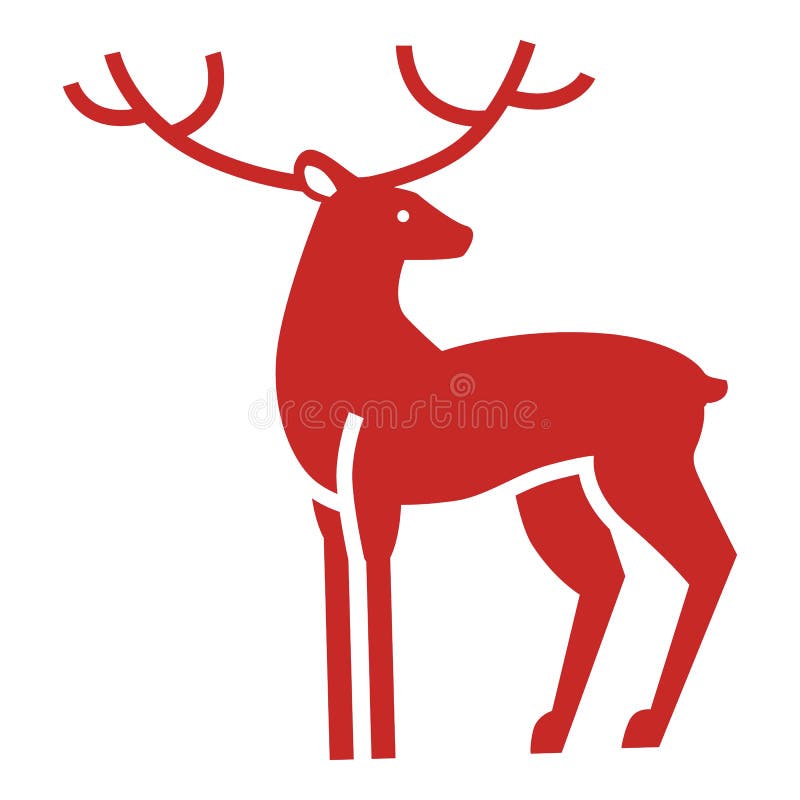 Xmas jelenia ikona, prosty styl royalty ilustracja Xmas jelenia ikona, prosty styl royalty ilustracja