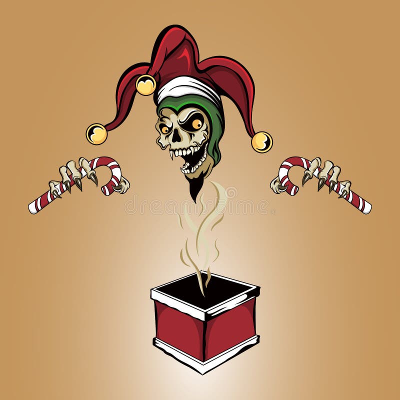 Xmas Joker Zombie Skull stock vector. Illustration of joker - 47502447