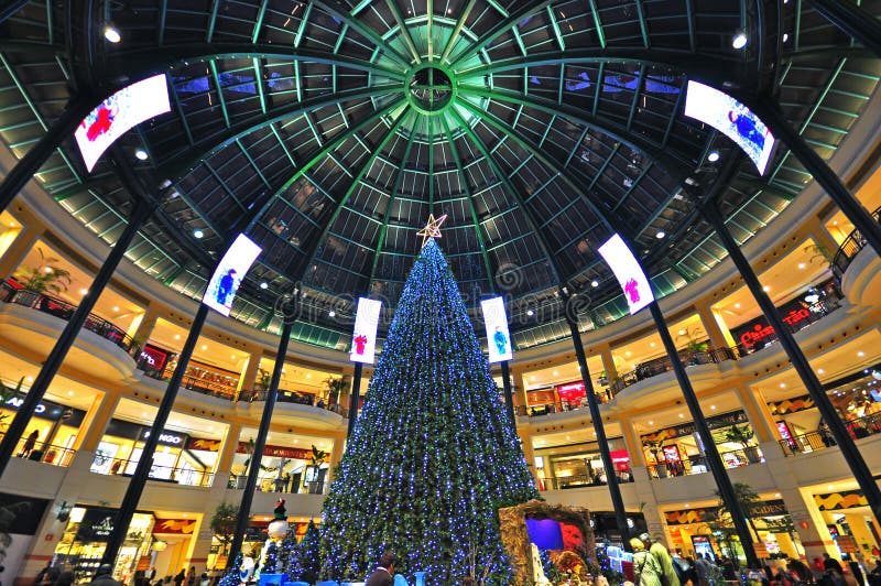 Xmas In Shopping  Mall Editorial Stock Image Image 35684834