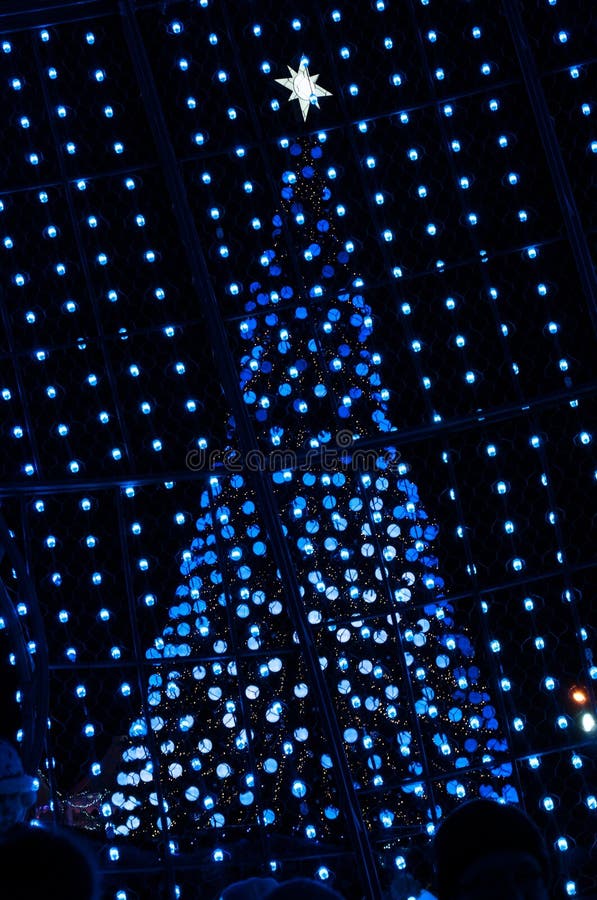 Xmas Tree Through Led Lights Stock Photo - Image of design, huge: 107467854