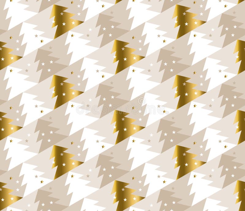 Xmas tree luxury pastel color seamless pattern. vector illustration