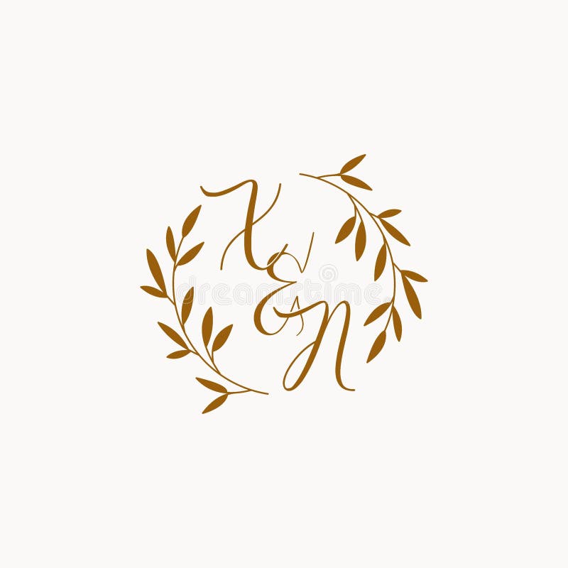 XN initial wedding monogram logo stock illustration