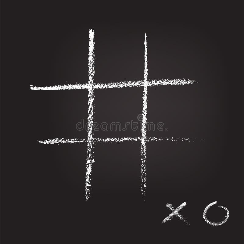 Xo Cross Zero Game Template Drawn On Blackboard Stock Vector Illustration Of Design Cross