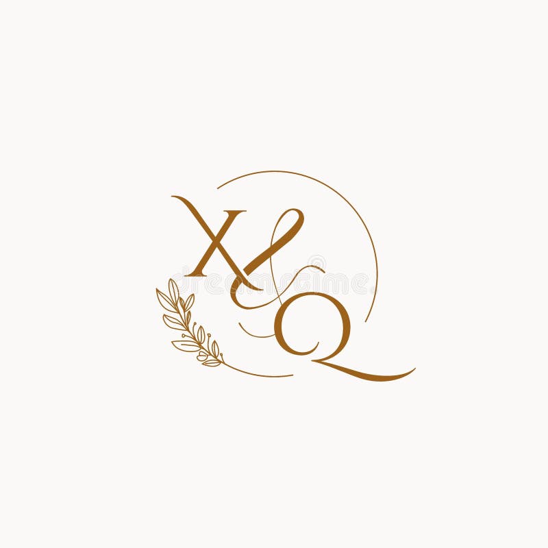 XQ initial wedding monogram logo stock illustration