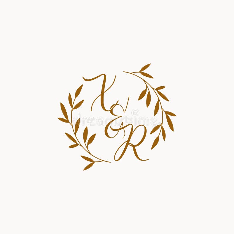 XR initial wedding monogram logo royalty free illustration