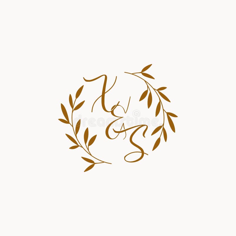 XS initial wedding monogram logo stock illustration