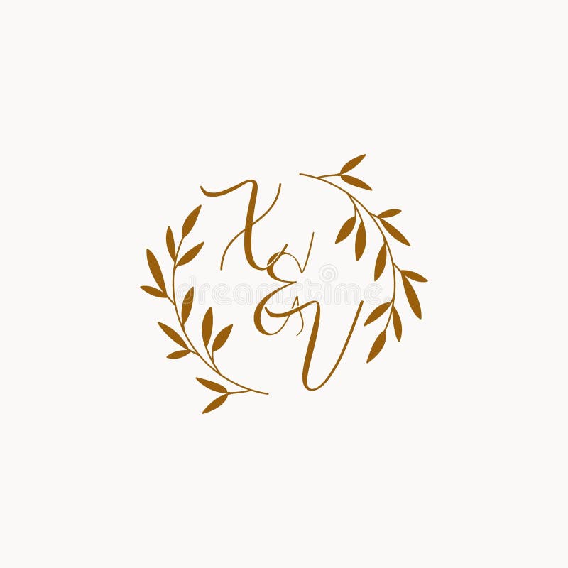 XV initial wedding monogram logo royalty free illustration