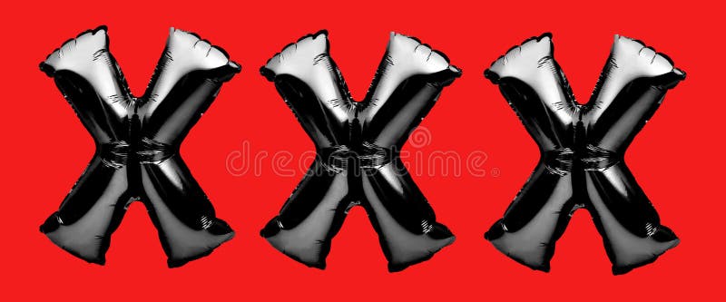 1600px x 665px - XXX Sign for Adult Content Material. Letters X Made of Black Inflatable  Helium Balloon on Red Background Stock Image - Image of addiction,  requirements: 176168695