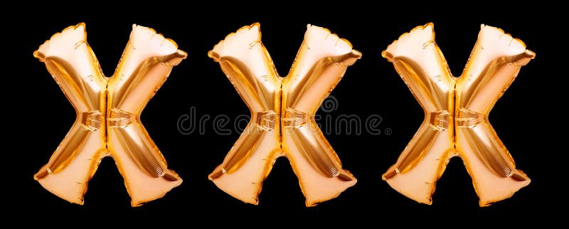 XXX Sign for Adult Content Material. Letters X Made of Golden Inflatable  Helium Balloon on Black Background Stock Image - Image of protection,  industry: 176169535