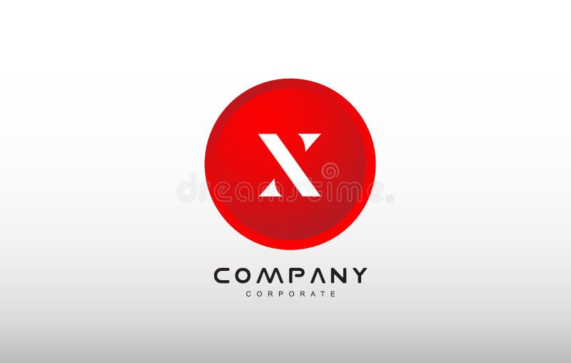 X信件字母表红色圈子小点商标设计 皇族释放例证