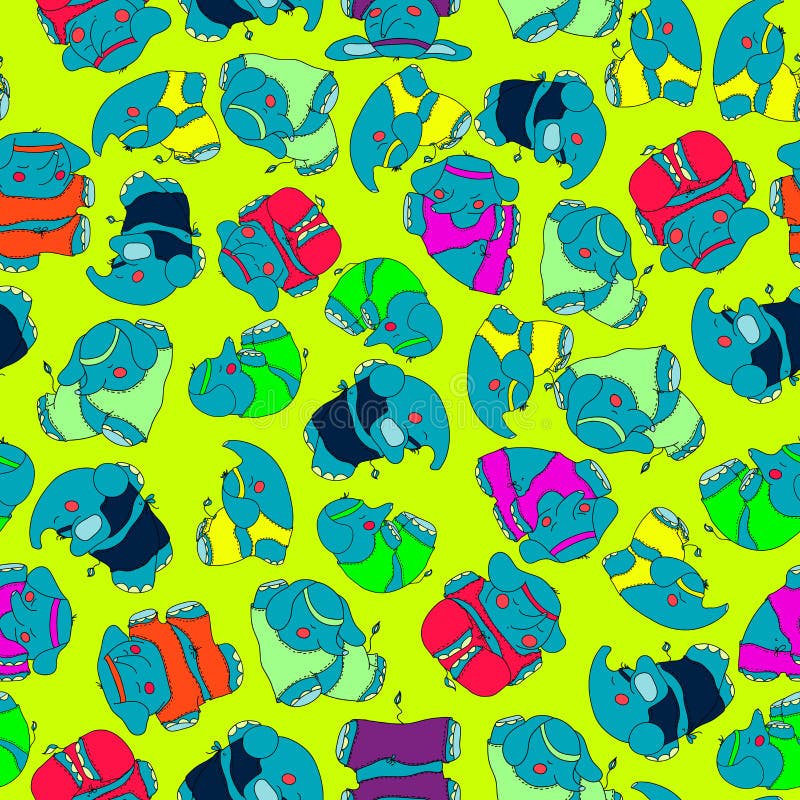 Y colorida elefante dibujado mano linda que hace vector inconsútil del modelo de la yoga libre illustration Y colorida elefante dibujado mano linda que hace vector inconsútil del modelo de la yoga libre illustration
