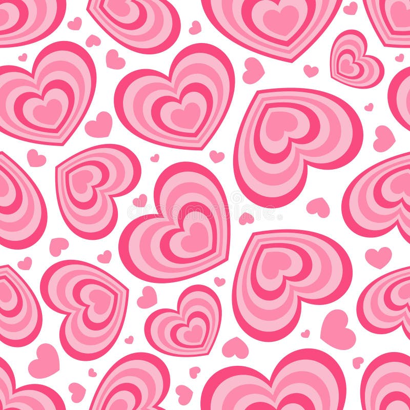 Y2k Seamless Pattern with Hearts. Retro Abstract Groovy Background. Pink  Funky Vector Wallpaper for Valentine Day Stock Illustration - Illustration  of seamless, soft: 301099590