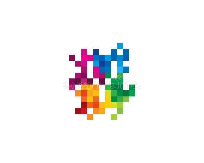 Y Letter Mosaic Pixel Logo Icon Design Stock Vector - Illustration of