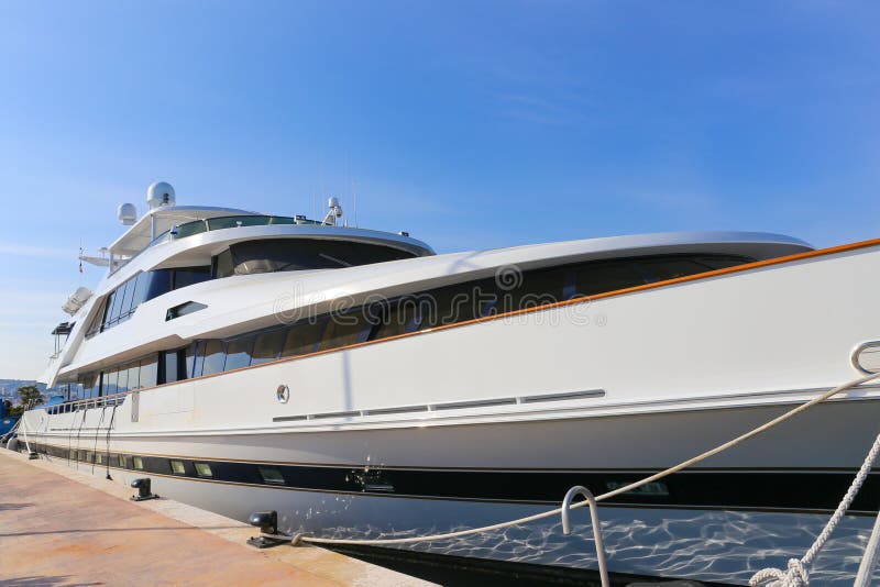 Yacht anchored in Port Pierre Canto in Cannes