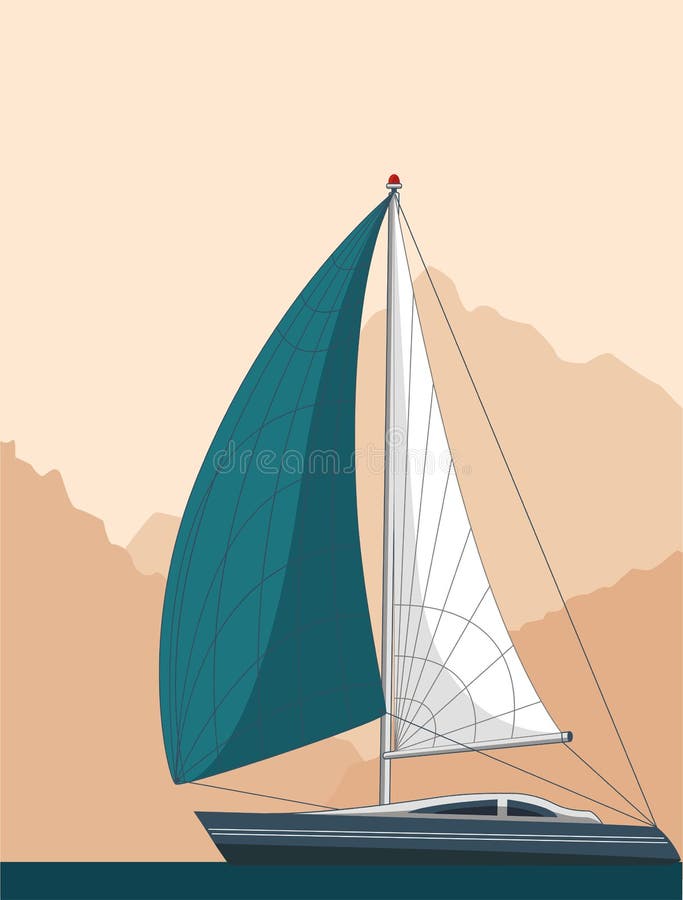 Yacht club flyer design with sail boat