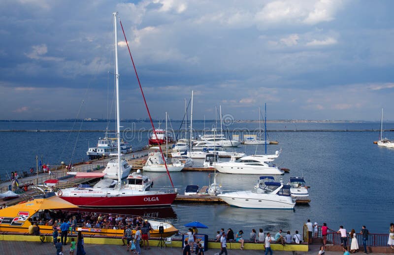 Yacht Club Located At Passenger Seaport Of Odessa Ukraine Editorial Image Image Of Odessaukraine Clouds 83018705