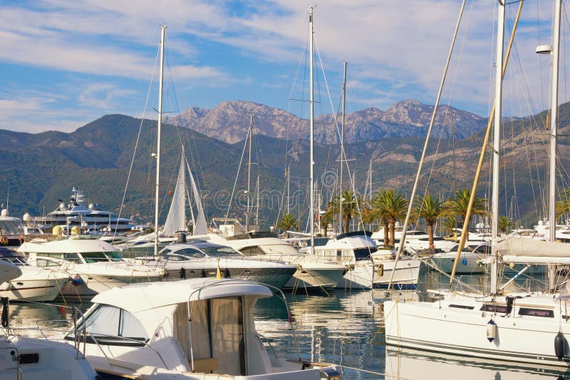 Yacht Marina. Montenegro, Tivat City, Porto Montenegro Stock Photo ...