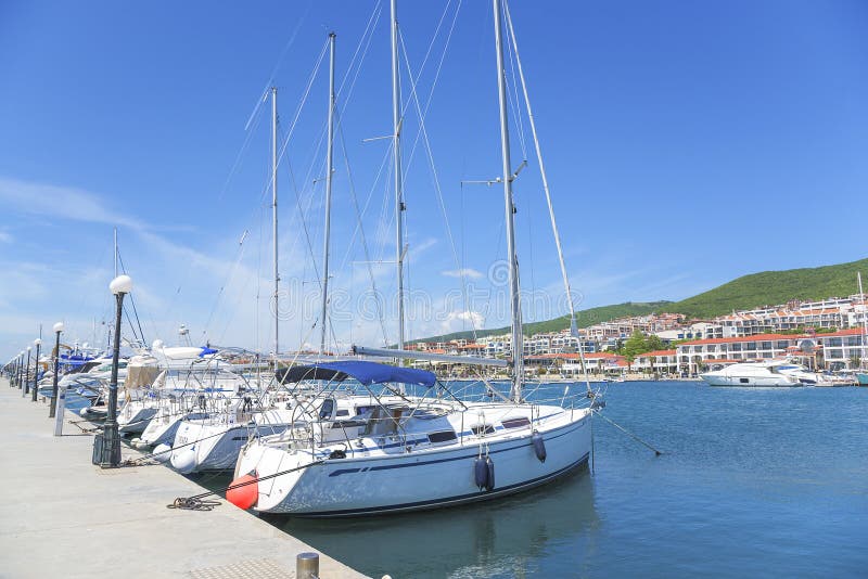 Yacht marina in St. Vlas, Bulgaria.