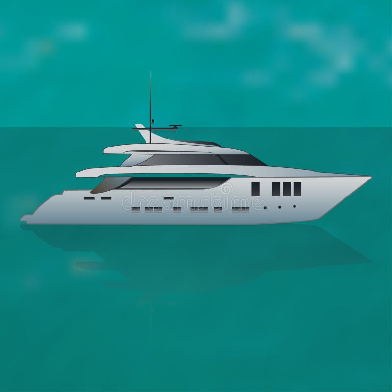 Yacht privé de luxe de moteur en mer illustration de vecteur Yacht privé de luxe de moteur en mer illustration de vecteur