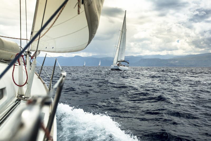 stormy weather sailing yacht