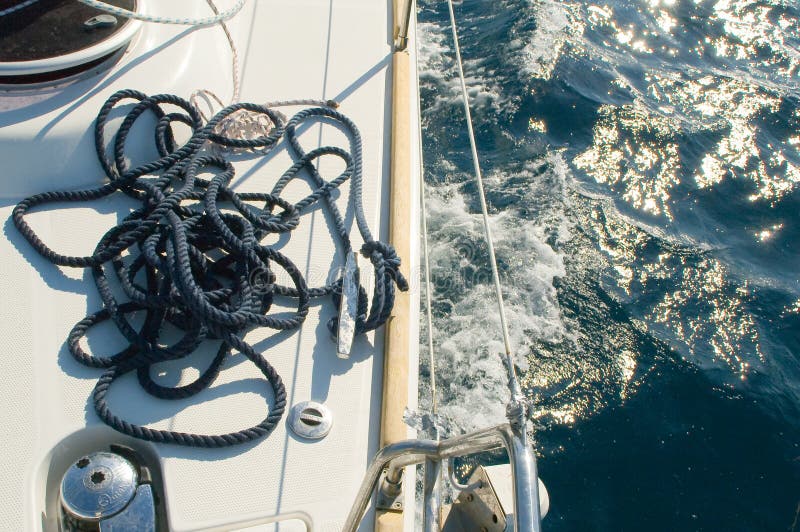 Yacht ropes stock image. Image of cleat, race, plank, boat 4681039