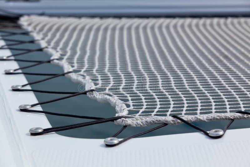 Yacht Safety Net Close Up. stock photo. Image of lines 41901894
