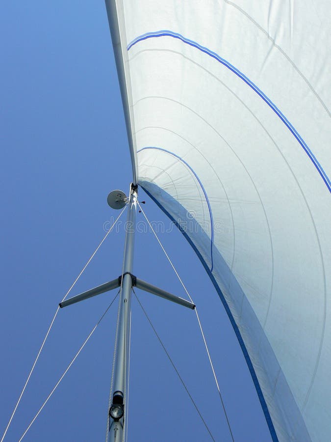 Yacht sail and mast