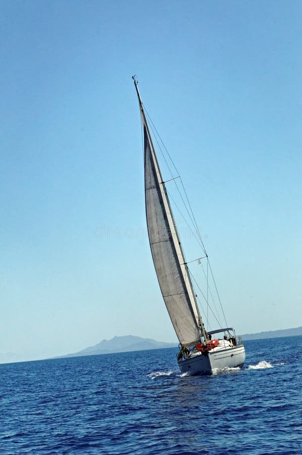 Yacht sailing at sea