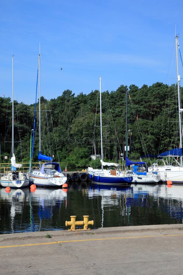 Yachts in Baltic port stock image