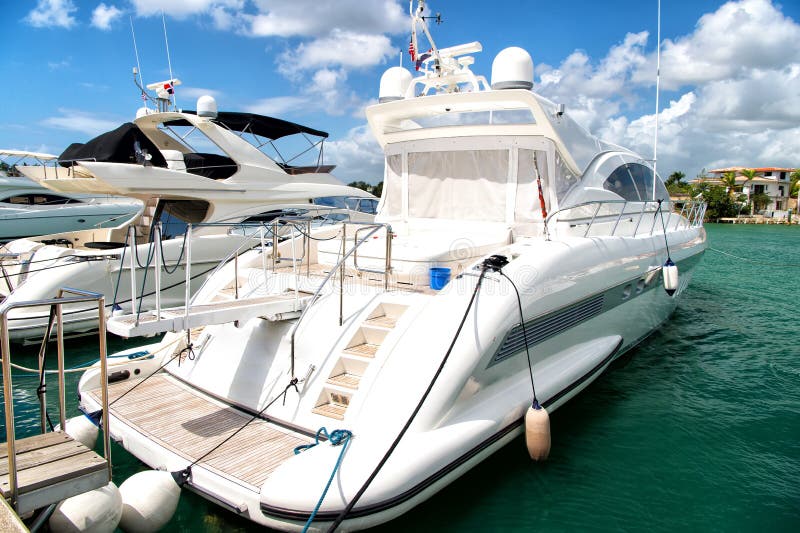 Yachts in bay with cloudy sky royalty free stock photo Yachts in bay with cloudy sky royalty free stock photo