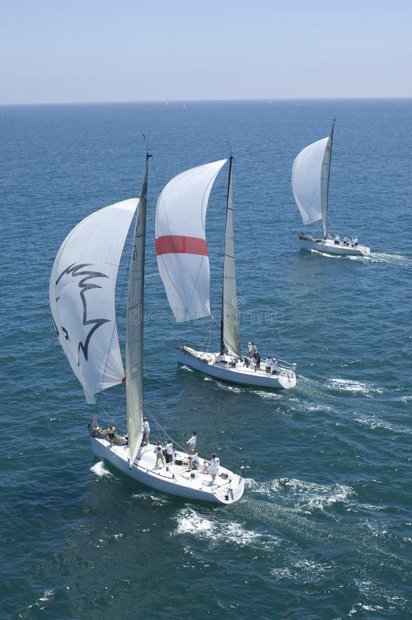 Yachts Compete in Team Sailing Event Stock Image Image of copyspace