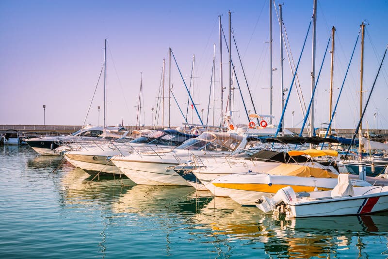Yachts in the harbour of Latchi village. Paphos district, Cyprus