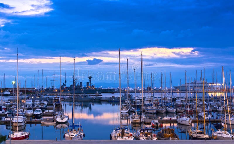 Yachts in a marina