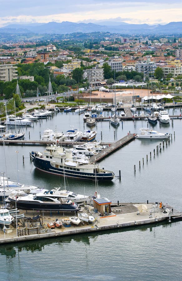 Yachts in the port of Rimini