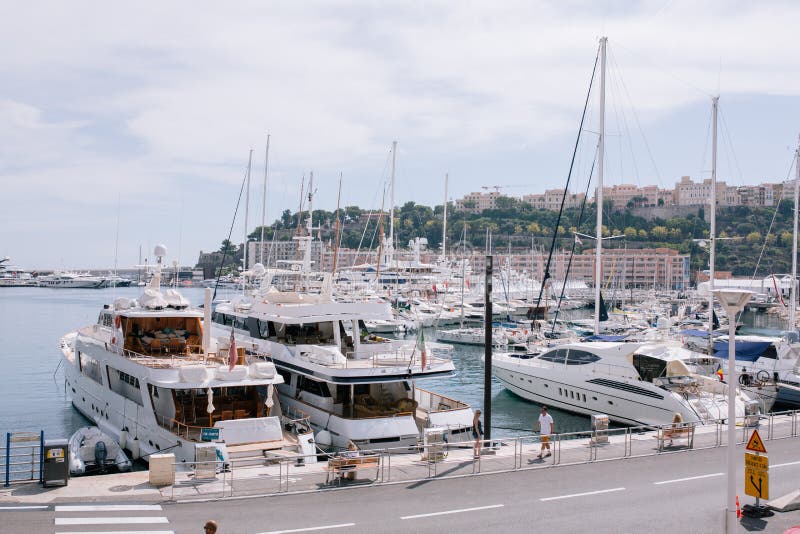 Yachts and Ships in the Port of Monaco in Summer Solar Europe Editorial ...