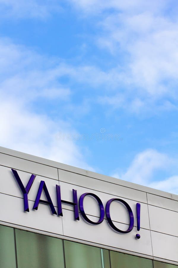 SUNNYVALE, CA/USA - MARCH 1, 2014: Yahoo Corporate Headquarters Sign. Yahoo is an American multinational Internet corporation globally known for its Web portal, search engine Yahoo Search, and related services