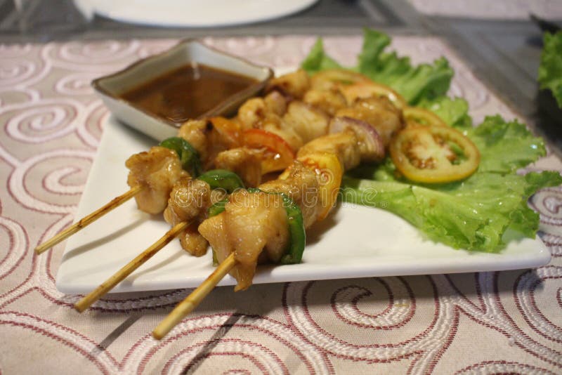 Chicken skewers Yakitori in yagoon myanmar Burma