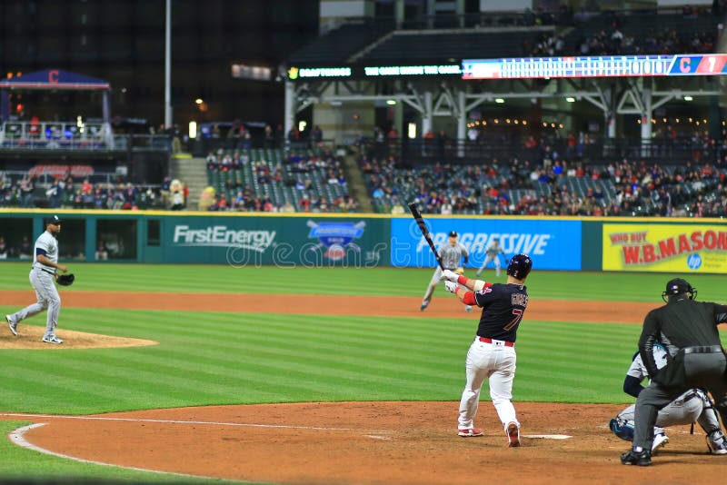 Cleveland Indians Major League Baseball game at Progressive Field in Cleveland , Ohio, USA. Cleveland Indians Major League Baseball game at Progressive Field in Cleveland , Ohio, USA