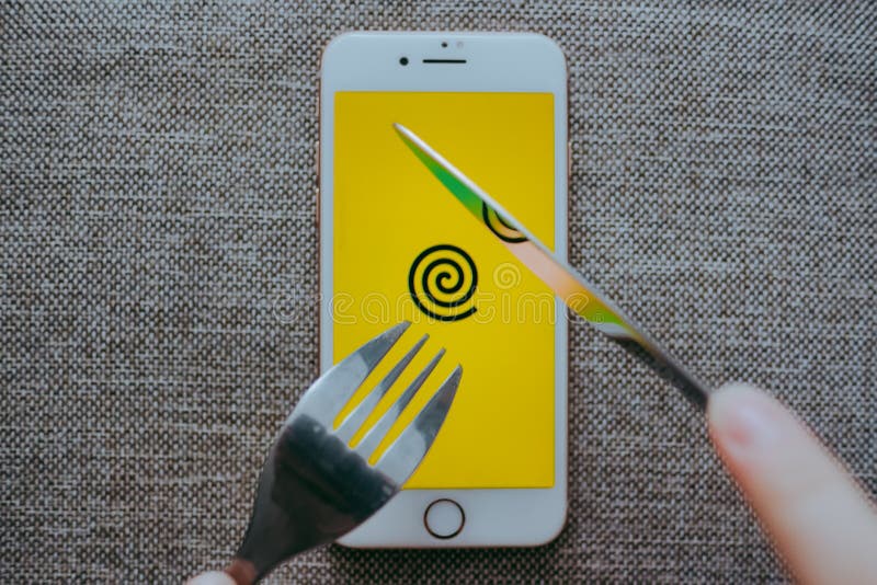 Yandex Food App Logo on the Iphone Screen. Editorial Stock Image