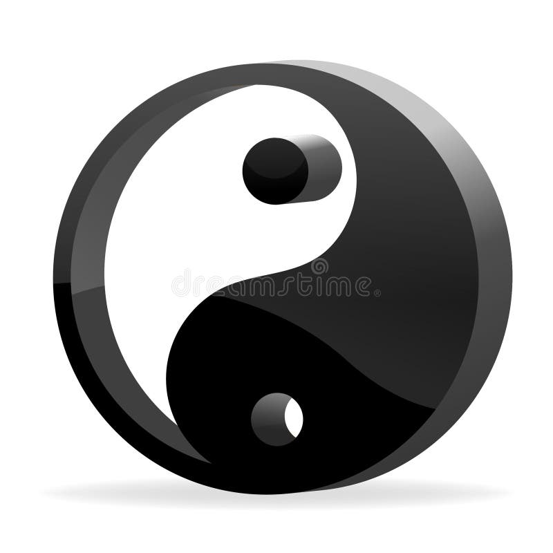 Illustration of yin yang on isolated background. Illustration of yin yang on isolated background