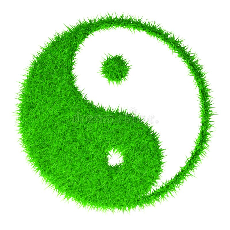 The yin and yang grass sign isolated. The yin and yang grass sign isolated