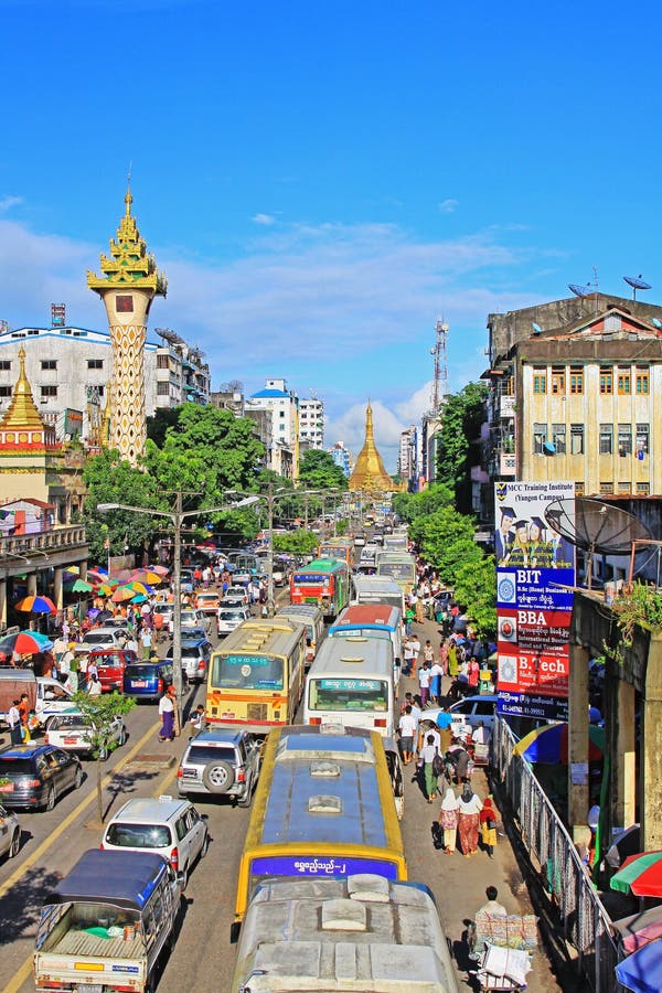 Yangon Cityscape, Myanmar Editorial Photo. Image Of Yangon - 94510056