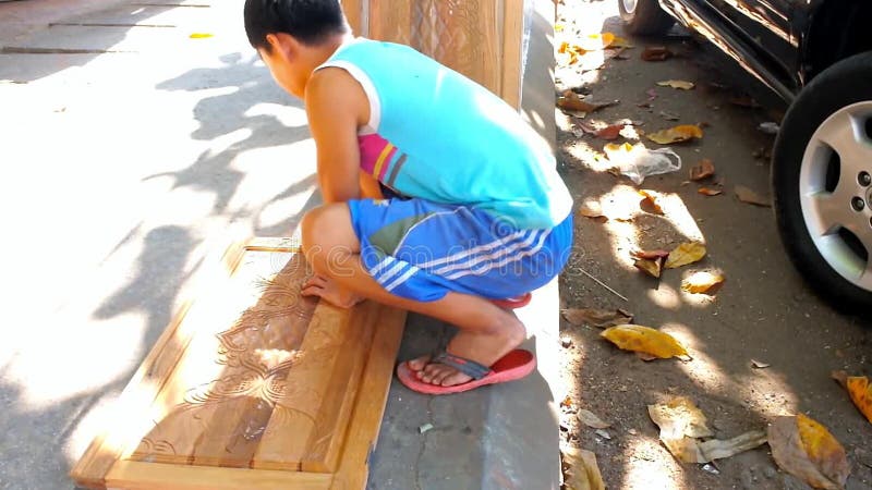 The young carpenter in Yangon, Myanmar