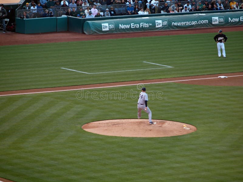 Yankees 6 vs A's 2: Yankee's AJ Burnett winds-up to pitch. Taken July 7 2010 at the Coliseum in Oakland California